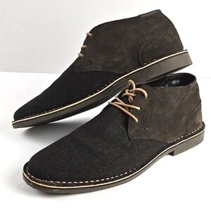 Kenneth Cole Desert Sun Brown Suede & Herringbone Lace Up Chukka Boot